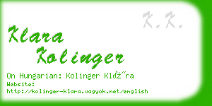 klara kolinger business card